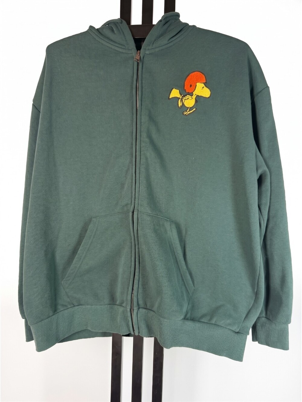 Peanuts Aeropostale Hoodie XL Full Zip Football Snoopy Green